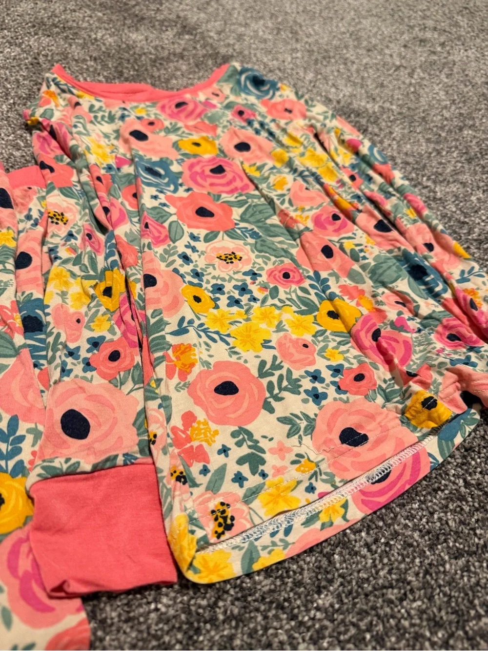Little Sleepies Pink Floral Print Long Sleeve Pajama Set